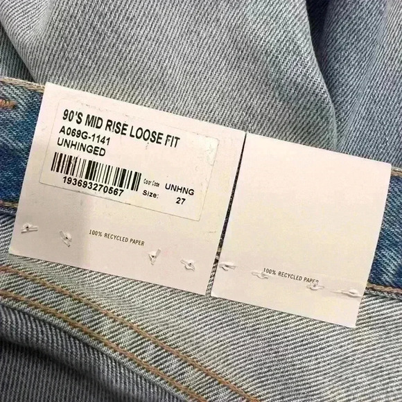 AGOLDE 90's Mid Rise Loose in Unhinged A069G-1141 Size 27 - Picture 14 of 14